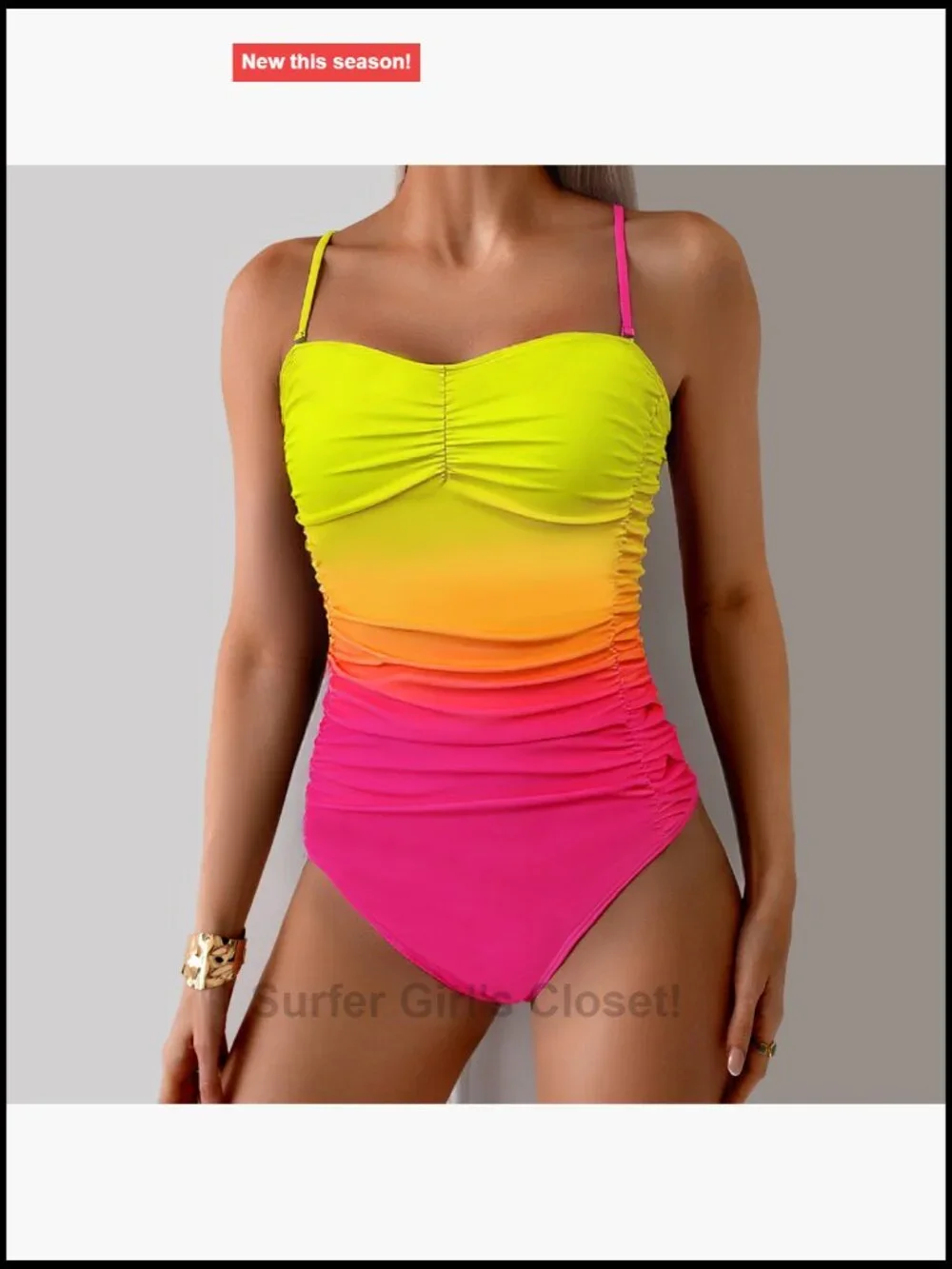 Tummy Control High Waisted Tie-Dye Monokini One Piece Swimsuit